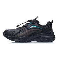 Li Ning Aurora Wind V2 Thick Sole Sports Shock Absorbing Breathable Non-Slip Low-Top Running Shoes Kids sneakers Black YKCR130-13 32