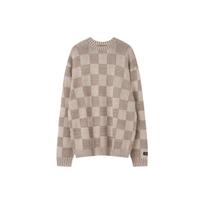 Levis Checkered Crew Neck Pullover Casual Long Sleeve Sweater Men sweater Brown A3107-0000 XL