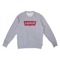 Levis Letter Print Crew Neck Casual Long Sleeve Loose Sweatshirt Men sweatshirt Gray 19492-0026 XS