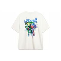 Li Ning X League Of Legends Baseino vakarėlio serija Animacinis spaudinys Laisvo kirpimo apvali kaklo marškinėliai Unisex Viršutinė dalis Off-White ATST807-1 XL blue