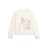 Li Ning X League Of Legends Poro Collaboration Casual Cartoon Anime Crew Neck Pullover Long Sleeve Sweatshirt Women sweatshirt Off-White AWDTE88-1 L white