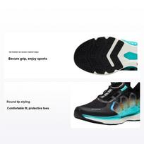 Anta Wind Chaser 5.0 Non-Slip Wear-Resistant Low-Top Running Shoes Kids sneaker Black Green 312325516-14 40