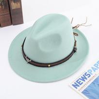 Top Hat Spring And Autumn Jazz Hat Big Eaves Hat Bullhead Belt Accessories Felt Hat Tide M（56-58cm）