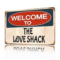 Kambario dekoracija 1 vnt. Senovinis metalinis „Love Shack“ ženklas Geležinė „Sveiki“ plokštelė Patvari Lengvai pakabinama Unikalus dizainas miegamajam aluminum 20x30cm