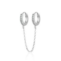 Gold Silver Double Piercing Chain Earrings Ear Cuffs Earrings Jewelry Crawler Earrings For Girl Women Christmas Gift 1