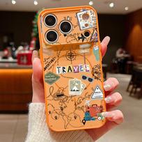 Travel Map Patterned Magnetic Phone Case For iPhone 17 Pro Max 16 15 14 13 Pro Max For Magsafe Wireless Charge TPU PC Back Cover iPhone 13 Pro