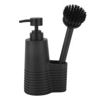 Press Pump Liquid Soap Dispenser with Brush Black Soap Dispenser Bottle  Home Dorm Hotel Restaurant