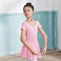Girls' Dancewear: Summer Ballet Skirt, Toddler Exam Practice, Short-Sleeve One-Piece Skirt Size 130 (Height 130cm)
