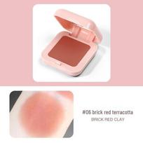 Serene Elegance Candy Blush: Energetic Translucent Nude Makeup with Pink-Orange Sun-Kissed Highlight.