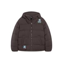 Li-Ning Badfive Series Changan Youth Hanzi Logo Print Loose Short Down Jacket Men Jackets Brown AYMS343-3 L gray