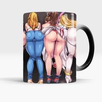 Sexy Butt Mug Anime žaidimas Kavos arbatos Karščiui jautrus puodelis, keičiantis spalvą Magiškas puodelis Geriausia dovana jūsų draugams juoda