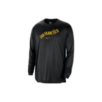 Nike Golden State Warriors Letter Print Crew Neck Casual Long Sleeve T-Shirt Men T-Shirts Black FB3718-010 XXL black