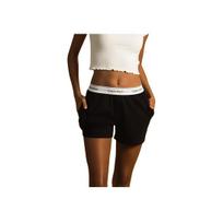 Calvin Klein Letter Waistband Jacquard Comfortable Sleep Pants Women bottoms Black QS6871-001 M