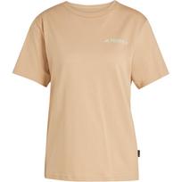 Adidas Terrex Polygiene Graphic Loose Fit Round Neck Sports T-Shirt Women Tops Warm-Sand JI8322 S