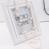 New Long Multilayer Jewelry Pearl Necklace Pendant Sweater Chain
