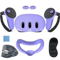 VR Headset Case for VR Silicone Protector Anti-Scratches Controller Grip violetinė