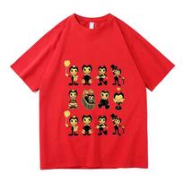 Unisex Tees Game Bendy and The Ink Machine T-shirt Short Sleeve Loose Cotton Unisex T Shirt Cartoon Graphic Printing Tshirts Tee 3XL