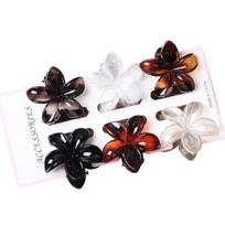 6Pcs Hair Claw Vibrant Color Flower Shape Back Head Large Hair Clip Women Shark Hair Claw Lightweight Hair G