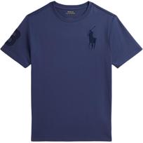 Polo Ralph Lauren Big Pony T-Shirt With Three Letter Patch Solid Color Cotton Knit Crew Neck Short Sleeve Kids tops Light-Navy-Blue 323832907-504 L
