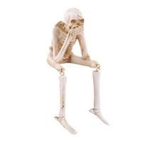 Helovino skeletas statula derva matyti kalbėti girdėti nedaryti blogio skeletas figūrėlė su kabančiomis kojomis vidaus židinio stalo lentynos dekorui C