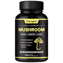 Reishi Extract Supplement, With Lions Mane, Turkey Tail, Black Fungus Extract, 120 Capsules 120 Capsules black