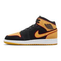 Air Jordan 1 Mid SE GS Vivid Orange Kids Sneakers Black Cardinal-Red White FJ4924-008 36.5