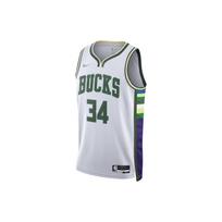 Nike NBA Bucks City Edition Giannis 34 Dri-FIT Swingman Jersey White Men Streetwear DB4035-100 L white