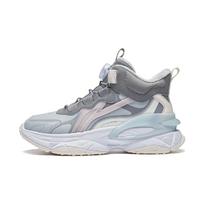 Li Ning Childrens Firefly 2.0 V2 Reflective Fleece Warm Shock Absorbing Breathable Casual Shoes Kids sneaker Mist-Gray YKCT146-34 33