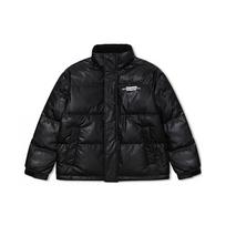 Levis FW22 Solid Color Zipper Printed Long Sleeve Down Jacket Men Outerwear Black A5163-0000 S