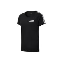 Puma Tape Logo Print Vintage American Style Crew Neck Short Sleeve T-Shirt Women Tops Black 587004-01 M white