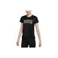 Nike Dri-FIT Swoosh Logo Letter Print American Vintage Crew Neck Sports T-Shirt Women T-Shirts Black DQ6372-010 M beige