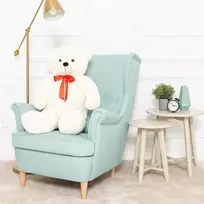 Didelis Pliušinis Meškiukas Meškinas, Minkštas Žaislas, 100 Cm, Baltas, Nomo