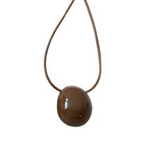 Elegant Oval Pendant Necklace Comfortable Sweater Chain Long Rope Necklace with Adjustable Chain for Fashion Lover ruda