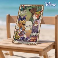 [2D Plokščias] 1 vnt. Oficialiai licencijuotas Disney geležies ženklas - Vintažiniai Disney meno ir animacijos personažai (Robinas Hudas, Merė Džeinė, Draugai) 20x30cm（7.8x11.8inch） beige