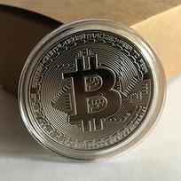 Gold Bitcoin Commemorative Round Collectors Coin Bit Coin Is Gold Plated Coins,Antique Bitcoin Cryptocurrency silvery,1pc