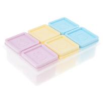 Safe Silicone Meal Preps Container With 6 Individual Cells Sealed Freshness Snacks Box With Lid For Fruits Veggies