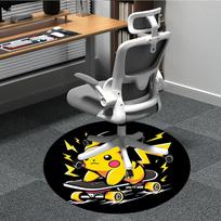 1pc Pikachu Skateboarding Office Round Area Rug, Under Office Chairs Bedroom Living Room Home Decor  a1022263 80cm by 80cm