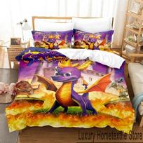 Cartoon Spyro Reignited Trilogy Bedding Set Duvet Cover King Queen Size Boys Adult Soft Comfortable 70x133cm 2pcs