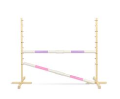 Przeszkoda Skokowa Do Hobby Horse 160Cm, H-120 Cm, Dwie Belki - Jasny Fiolet I Jasny Róż