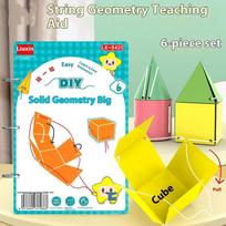 Montessori edukacinis 3D geometrijos tylus knygų rinkinys vaikams - PASIDARYK pats matematikos mokymosi piešimo sąsiuvinis erdviniam mąstymui lavinti blue