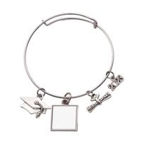 Sublimation Blank Photo Bracelet Heat Transfer Bezels Bangle Fashion 2023 Graduation Bracelet DIY Personalized Jewelry 1