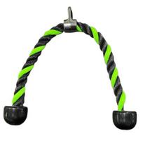 Tricep Rope High Strength Braided Ultra-effective Bodybuilding Bearing with Ends Strong Load Hard-wearing Muscle Training 70 cm žalia