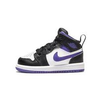 Air Jordan 1 Mid TD Dark Iris Baby Sneakers Black White 640735-095 19.5 white