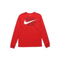 Nike Double Swoosh Print Crew Neck Long Sleeve T-Shirt Men Tops Red CK2260-657 M red
