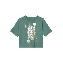 Jordan Flight Playing Card Graphic Print Comfortable Round Neck Short Sleeve T-Shirt Women Tops Teal DQ4598-361 L