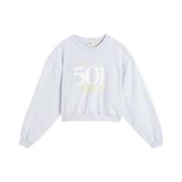Levis SS22 Short Letter Number Print Long Sleeve Sweatshirt Women sweatshirt Blue A2645-0002 XS