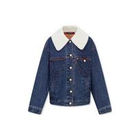 Levis Year Of The Dragon Limited Edition Single Button Collar Loose Long Sleeve Denim Jacket Women jackets Denim-Blue A7375-0000 M