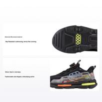 Anta Kids Cement Nemesis Non-Slip Shock Absorbing Wear-Resistant Low-Top Running Shoes Kids Running Shoes Silver Black 312248808-7 35 gray