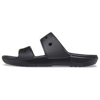 Crocs Classic Dvigubos Juostelės Šlepetės Juodos Unisex Sportbačiai 206761-001 36-37