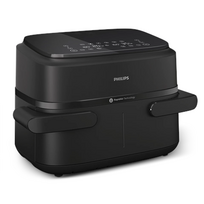 PHILIPS Air Fryer Dual Basket | NA150/00 1000 Series | 2450 W Power | 7 L Capacity | RapidAir Plus | Black
